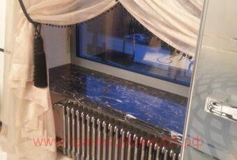 Подоконник из гранита Black Marquina 1600х400х30