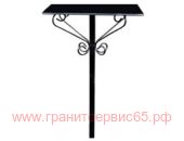 Стол металлический с черной гранитной плиткой 600*600